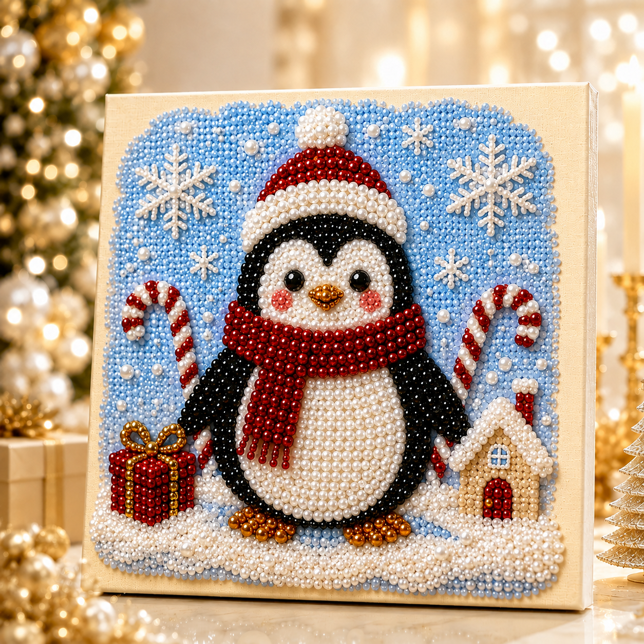 🔥 XMAS PRE-SALE SPECIAL 70% OFF🔥 Holiday Pearl Magic DIY Art Kit – 5 Festive Christmas Designs, 3D Beaded Craft