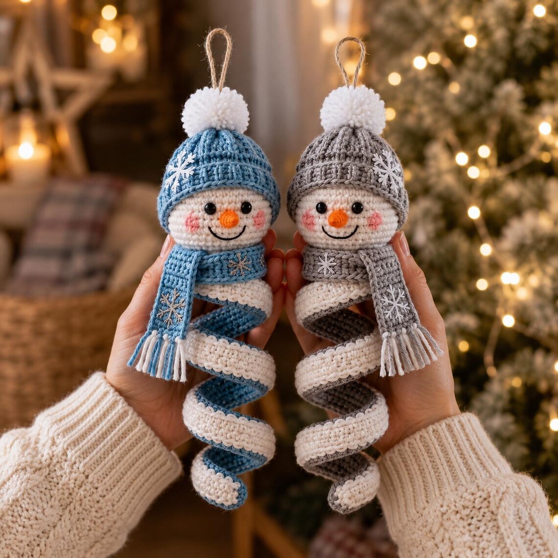 🎄 Early Christmas 49% OFF ✨ Crochet Spiral Snowman Ornament Pattern DIY Kit