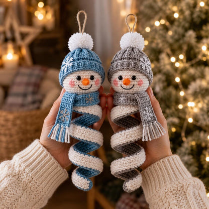 🎄 Early Christmas 49% OFF ✨ Crochet Spiral Snowman Ornament Pattern DIY Kit