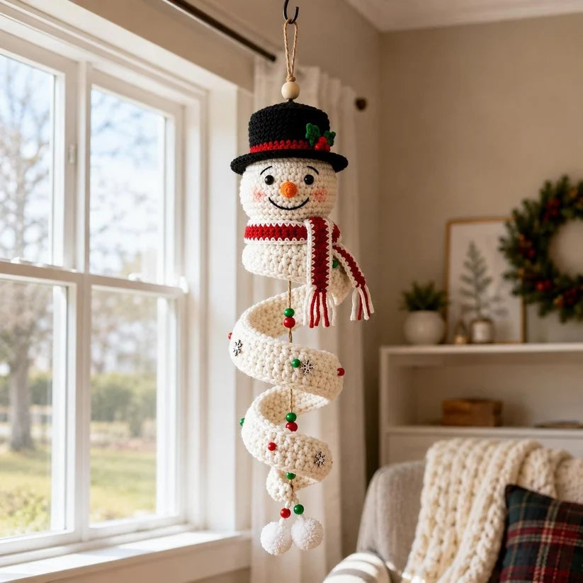 🎄 Early Christmas 49% OFF ✨ Crochet Spiral Snowman Ornament Pattern DIY Kit