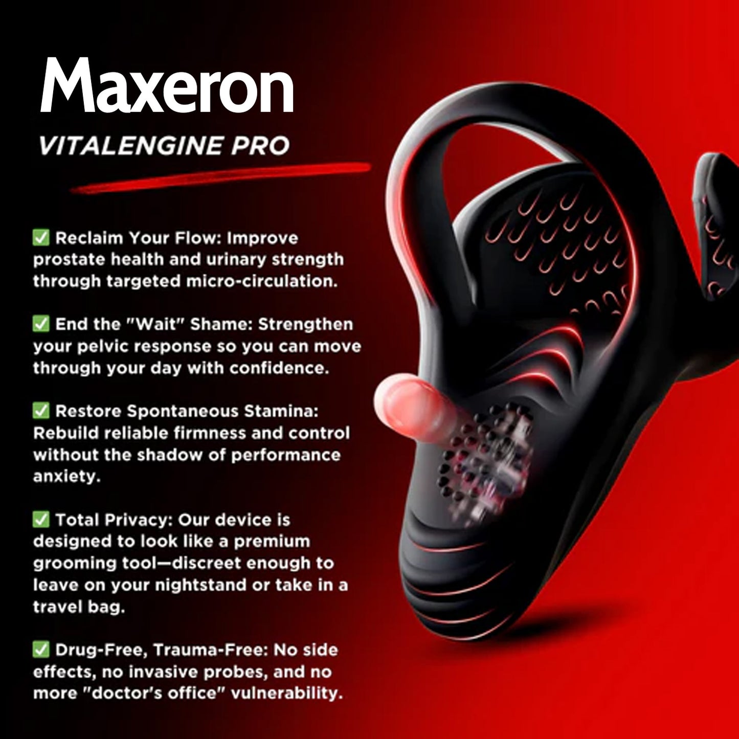 Maxeron™ PRO - The #1 5-in-1 at-home trainer that reverses ED; PE with advanced Precision