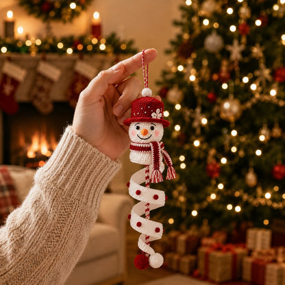 🎄 Early Christmas 49% OFF ✨ Crochet Spiral Snowman Ornament Pattern DIY Kit