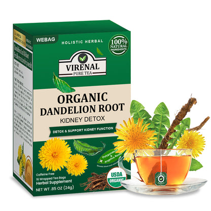 💥 2025 Big Sale 75% OFF ️🍃 VIRENAL WEBAG™ Organic Dandelion Root Kidney Detox Tea 💦 Improve Kidney And Enhance Sexual Function In 2 Weeks 🔥