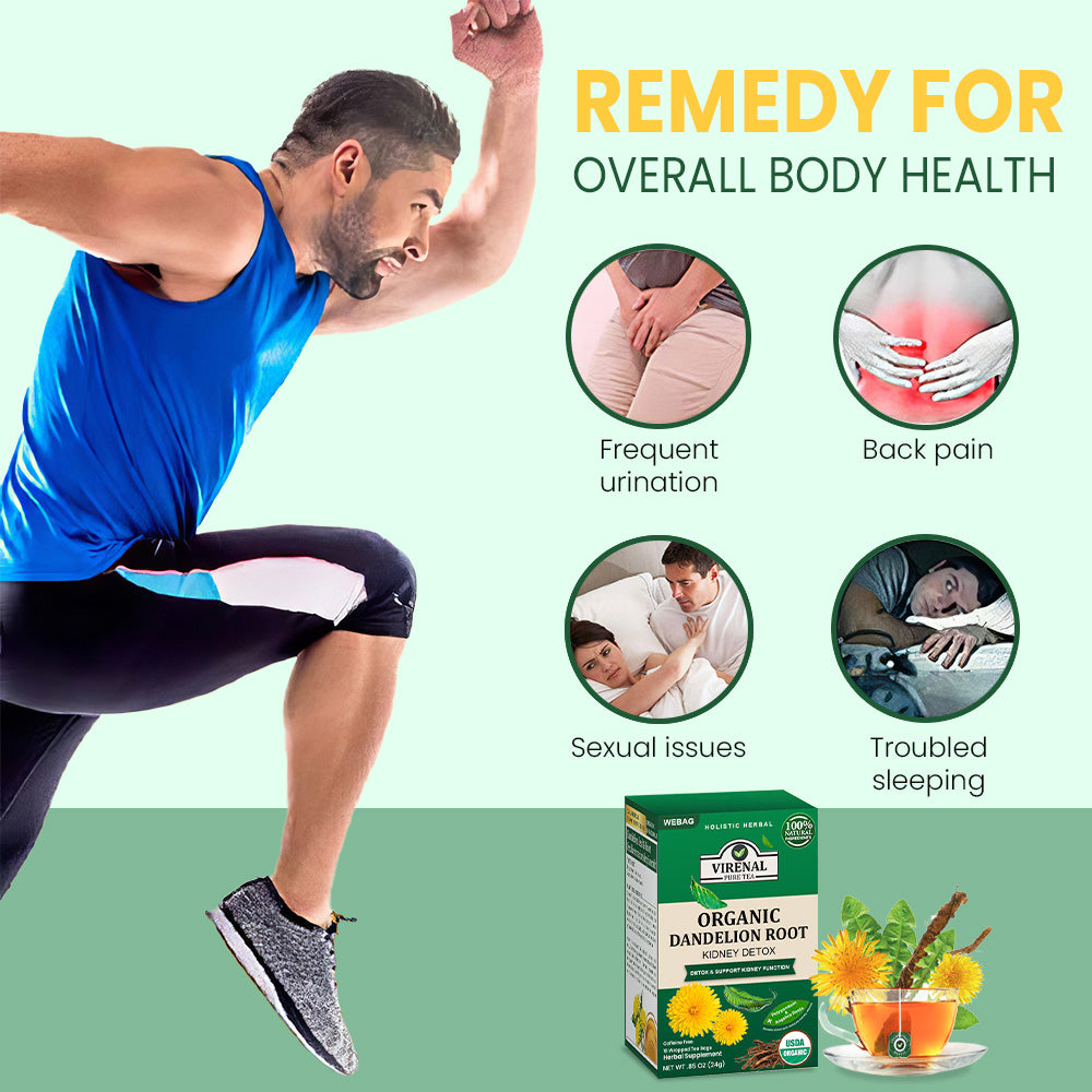 💥 2025 Big Sale 75% OFF ️🍃 VIRENAL WEBAG™ Organic Dandelion Root Kidney Detox Tea 💦 Improve Kidney And Enhance Sexual Function In 2 Weeks 🔥