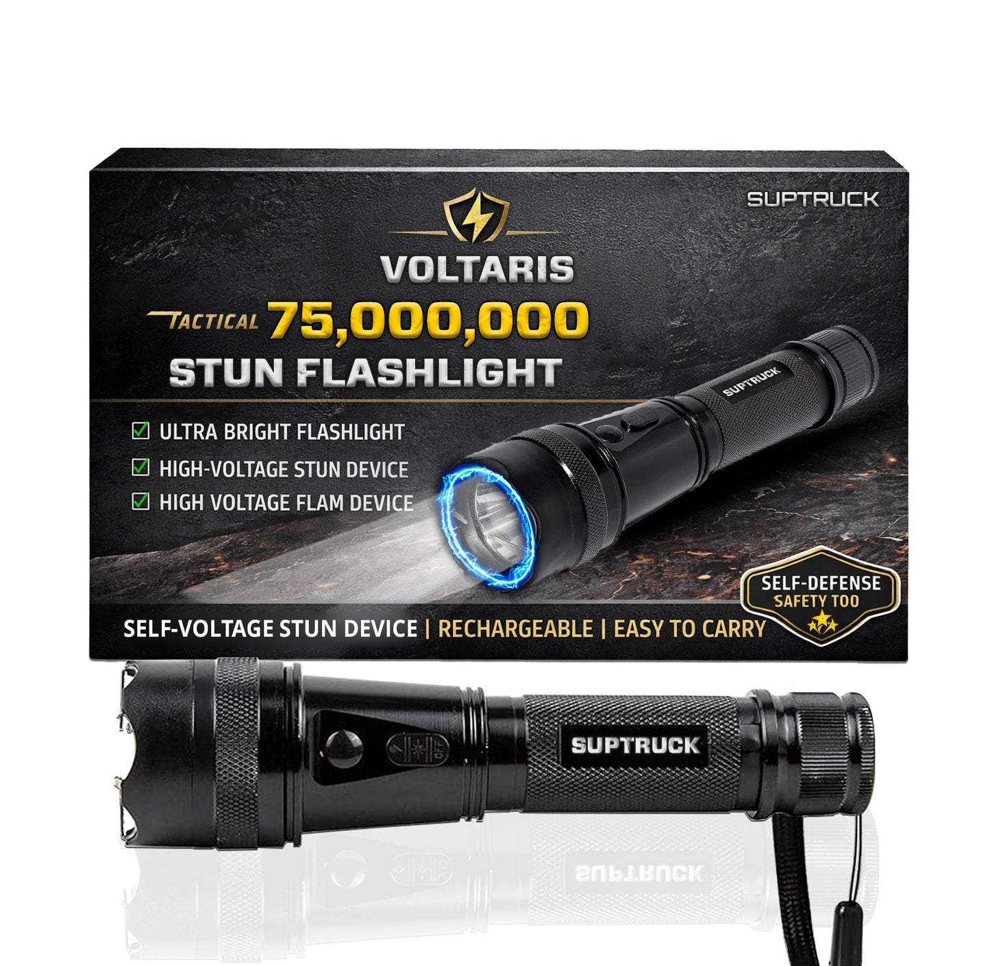 💥 2026 Flash Sale 75% OFF ️🔦 SUPTRUCK™ Voltaris 75M Stun Flashlight ⚡