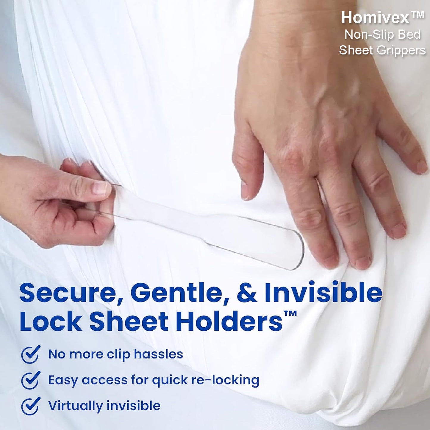 🔥 Hot Sale 70% OFF 🔥 Homivex™ Non-Slip Bed Sheet Grippers (4Pcs)