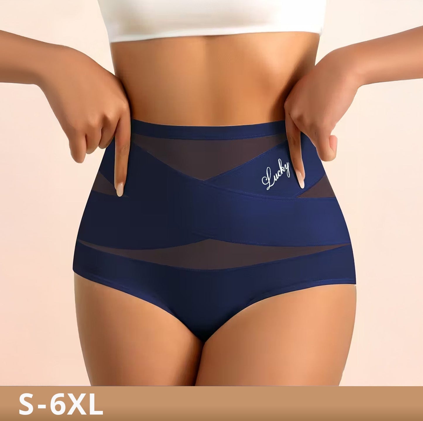High-Waist Mesh Cooling Tummy Control Seamless Shaping Panties
