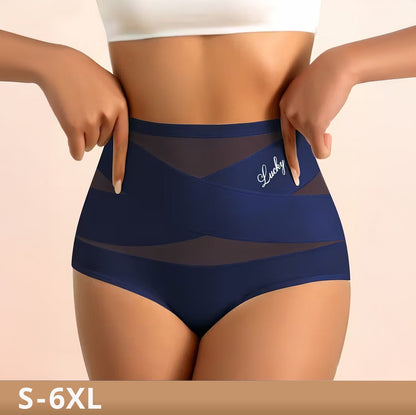 High-Waist Mesh Cooling Tummy Control Seamless Shaping Panties