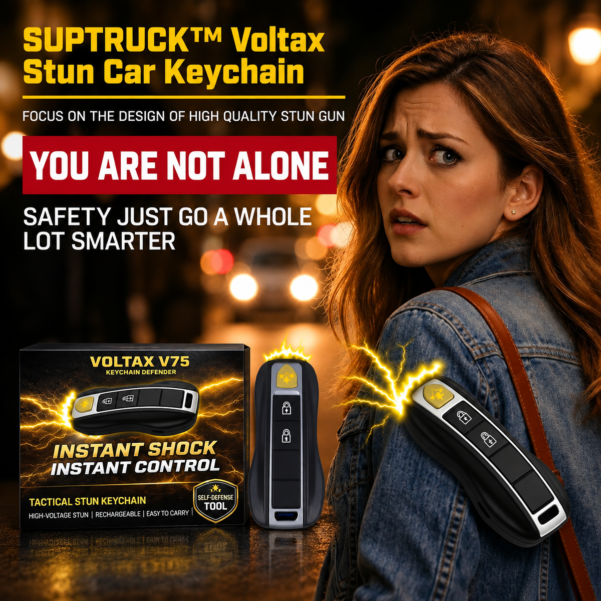 💥 2026 Hot Sale 75% OFF ️🔦 SUPTRUCK™ Voltax V75 Stun Car Keychain ⚡