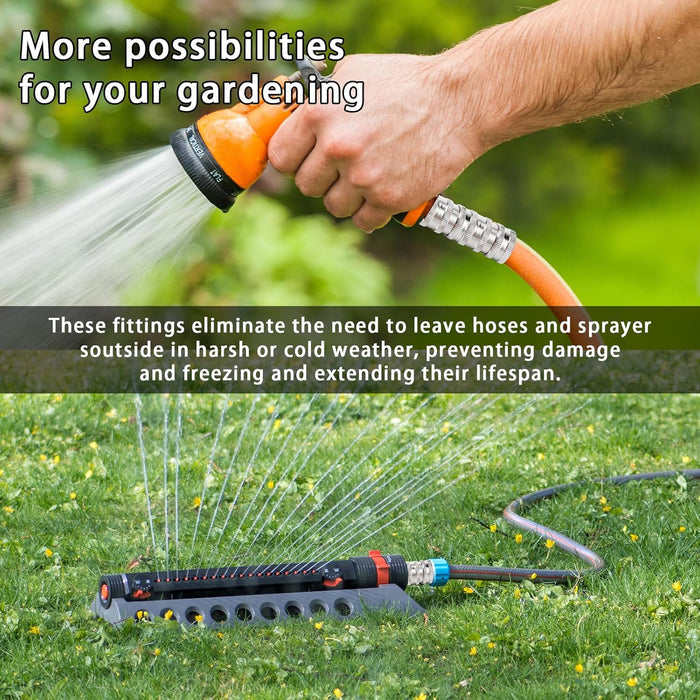 🔥 LAST DAY 49% OFF 💧 Stainless Steel Garden Hose Quick Connect Fittings Set