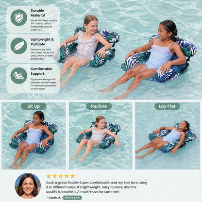 AquaChill™ - Floating Water Lounge Chair. Sink Back, Drift Away.