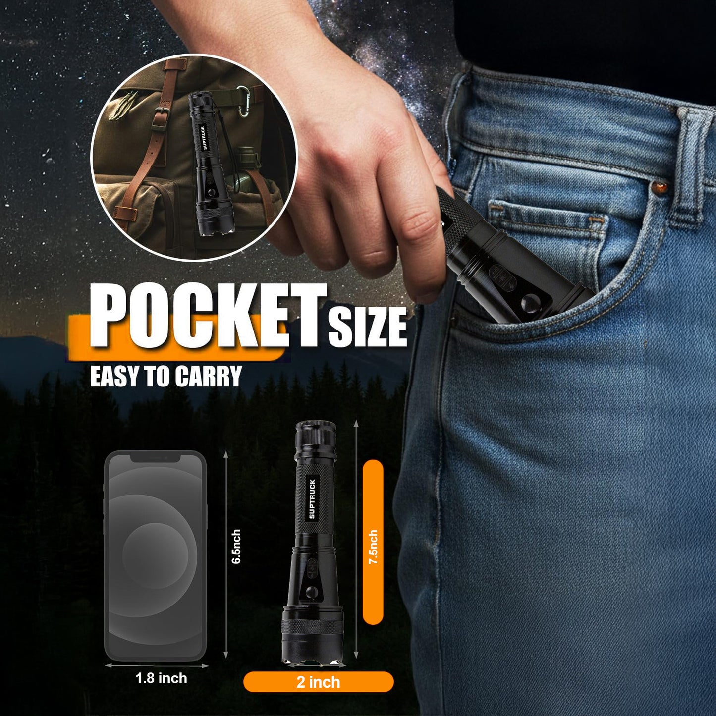 2026 Flash Sale 75% OFF ️🔦 SUPTRUCK™ VoltGuard X95 Tactical 2in1 Stun & Flashlight ⚡ One Device, Full Protection