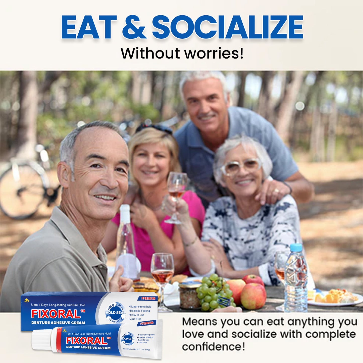 💥 Early Christmas 75% OFF ️🦷 FIXORAL™ Denture Adhesive Cream - Strong Hold Lasts 96 Hours ✨
