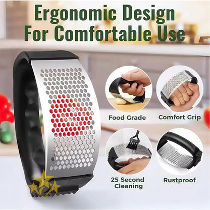 ✨ HOLIDAY SALE 49% OFF 🧄 Ergonomic Stainless Steel Garlic Press Rocker
