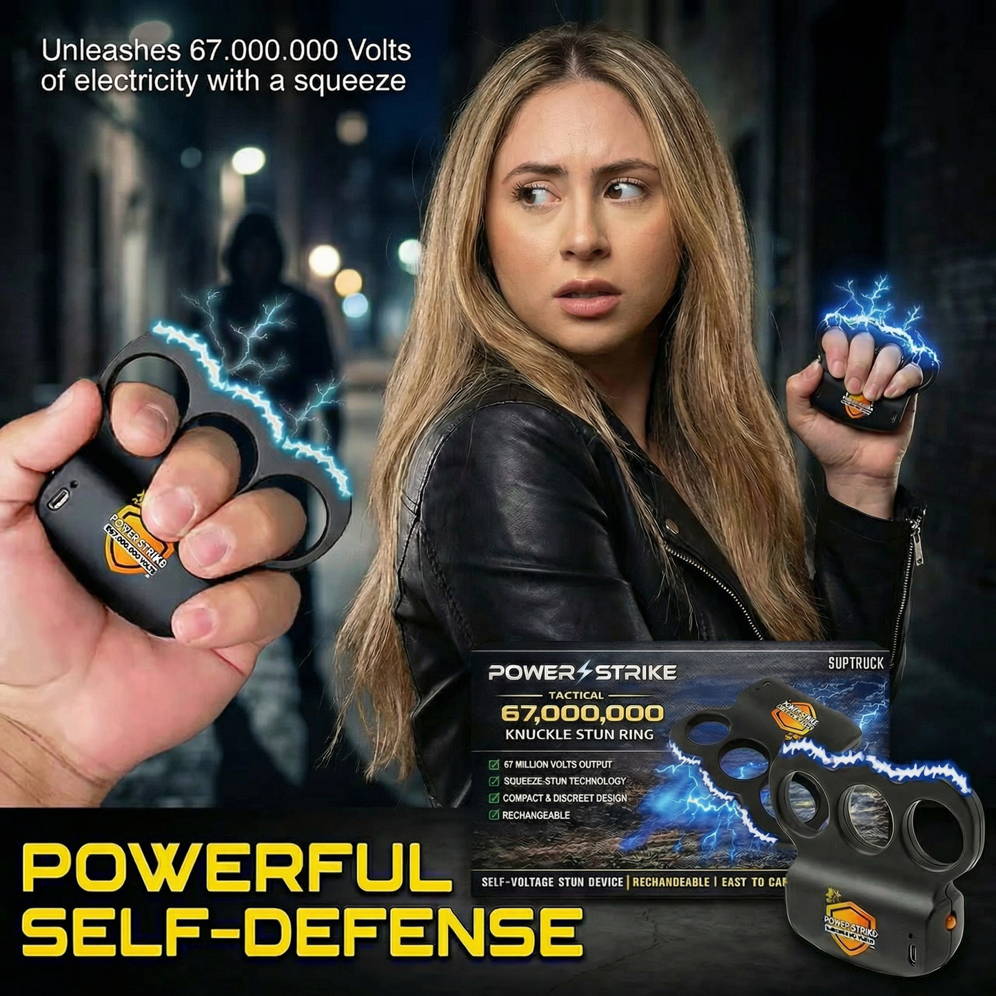 ️💥 2026 Hot Sale 70% OFF ️🔥 POWERSTRIKE Extreme 67,000,000 SUPTRUCK™ Knuckle Stun Ring ⚡