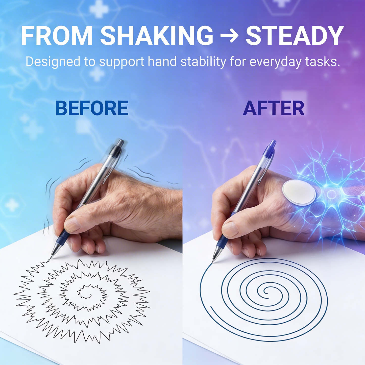🔥 Hot Sale 70% OFF 🔥 Steadix™ Hands Tremor Control Patch | Drug-Free, Non-Invasive