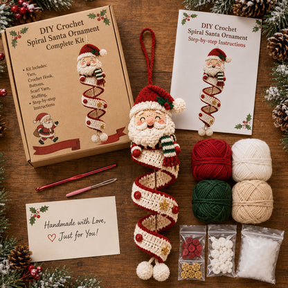 🎄 Early Christmas 49% OFF ✨ Crochet Spiral Snowman Ornament Pattern DIY Kit