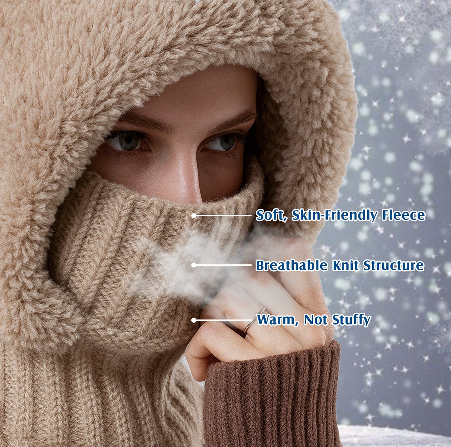 🎄 Early Christmas 70% OFF 🌡️ FancyStar™ 4-in-1 Beanie Winter Hat (Integrated Mask, Neck & Ears Warmer)