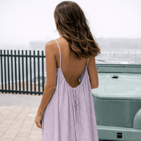 ✨ Adjustable Elegance ✨ Spaghetti Strap Open Back Maxi Dress