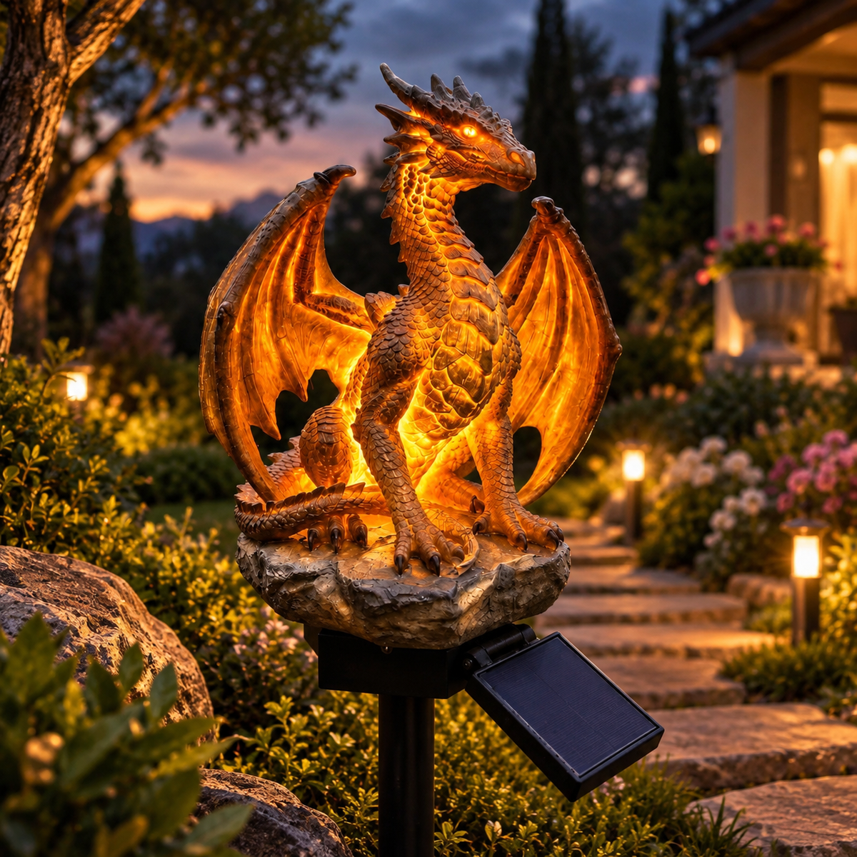 ⏰ LIMITED-TIME 49% OFF 🔥 Amethyst Crystal Dragon Solar Garden Light