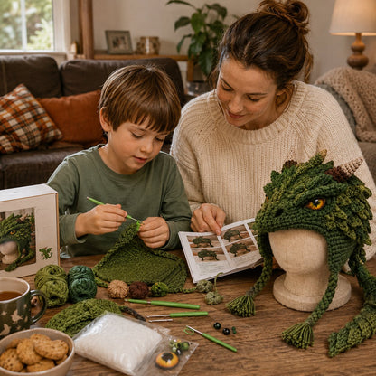 ❄️ EARLY CHRISTMAS SALE 70% OFF 🧶 Animal Hood Hat DIY Crochet Kit for Beginners 🐸