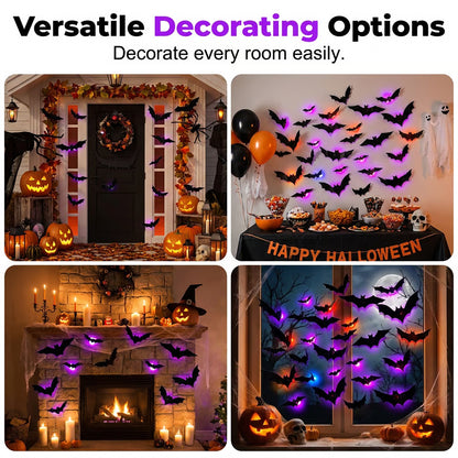🎃 Halloween Sale 70% OFF 🦇 24PCs GlowBats™ 3D Halloween LED Wall Decor