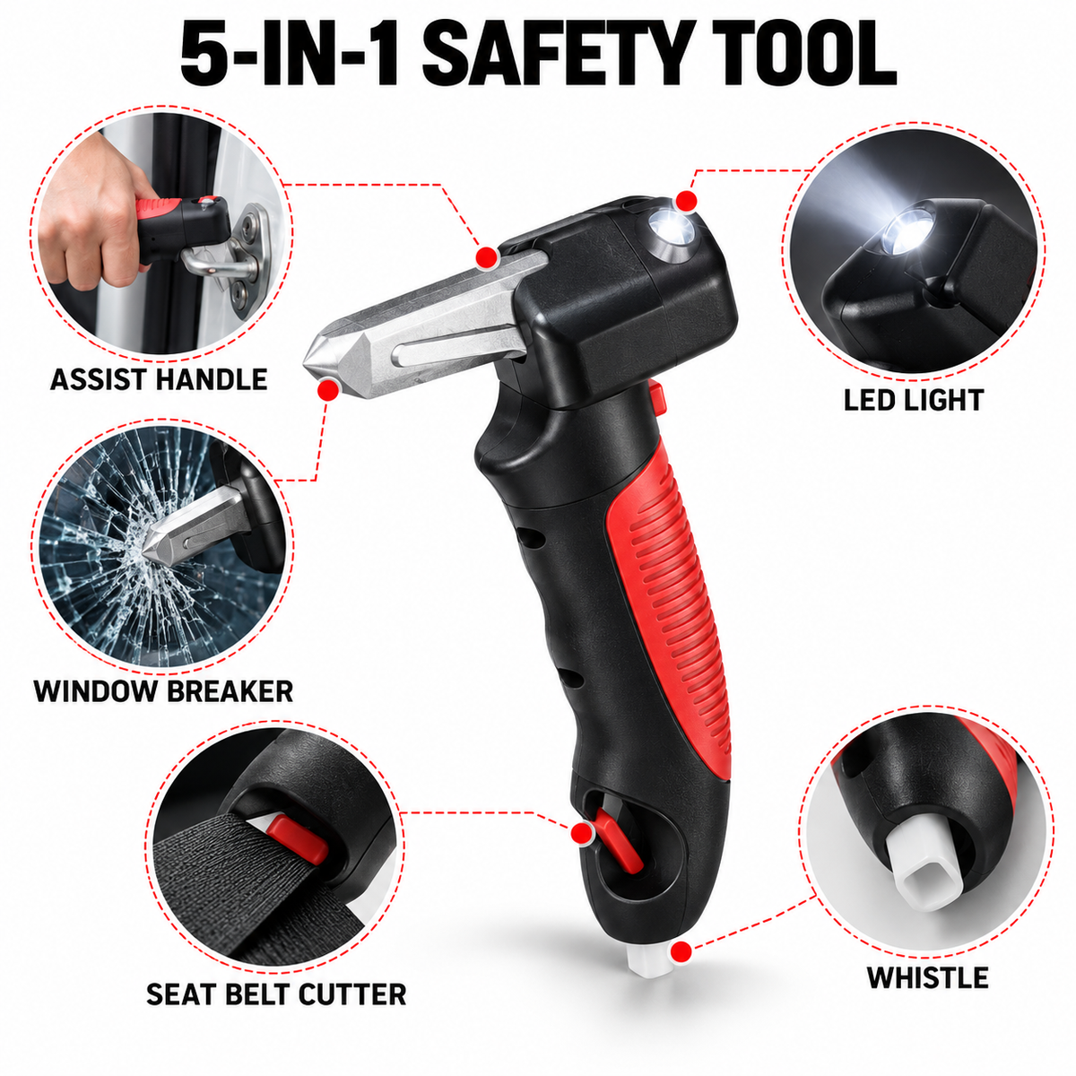 💥 LAST DAY 49% OFF 🔥 Multifunctional 5-in-1 Car Door Assist Handle