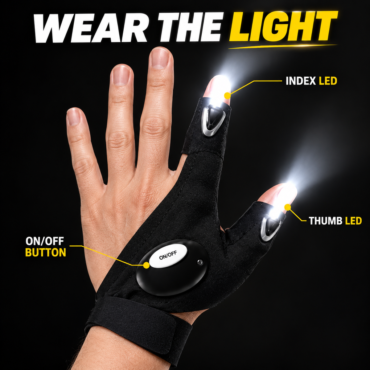 🔥 LAST DAY 49% OFF ⚡ 2026 Upgrade Hands-Free LED Flashlight Gloves