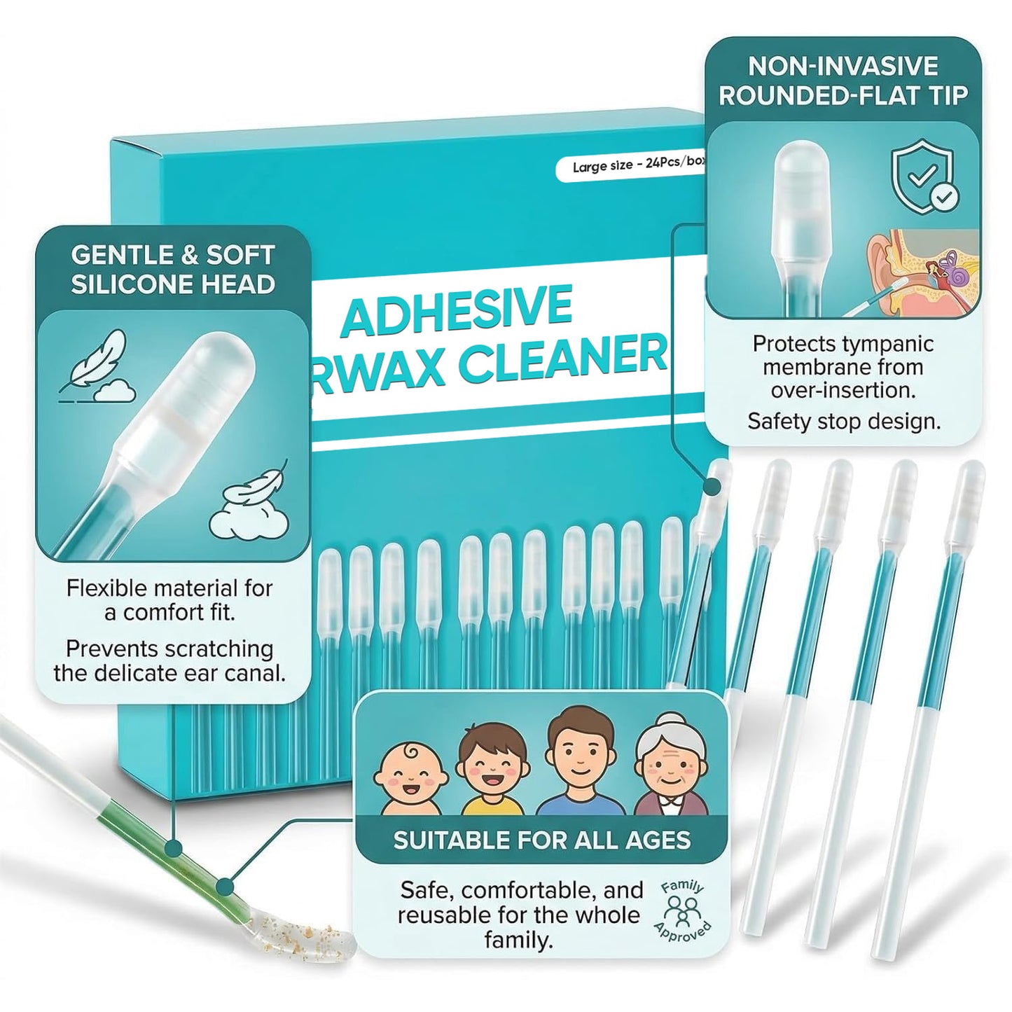 💥 2026 Sale 50% OFF ✨ Adhesive Earwax Cleaner Tool - Gentle & Visible Ear Care