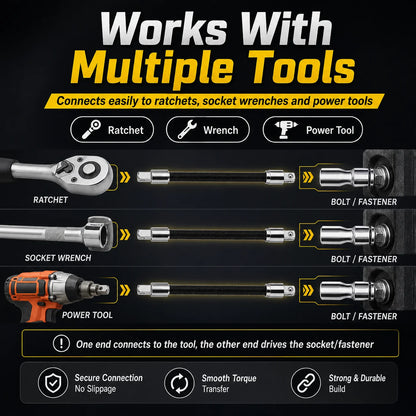 🚗 HOT SALE 49% OFF 🔥 Flexible Socket Extension Rod Tool Set For Tight Spaces