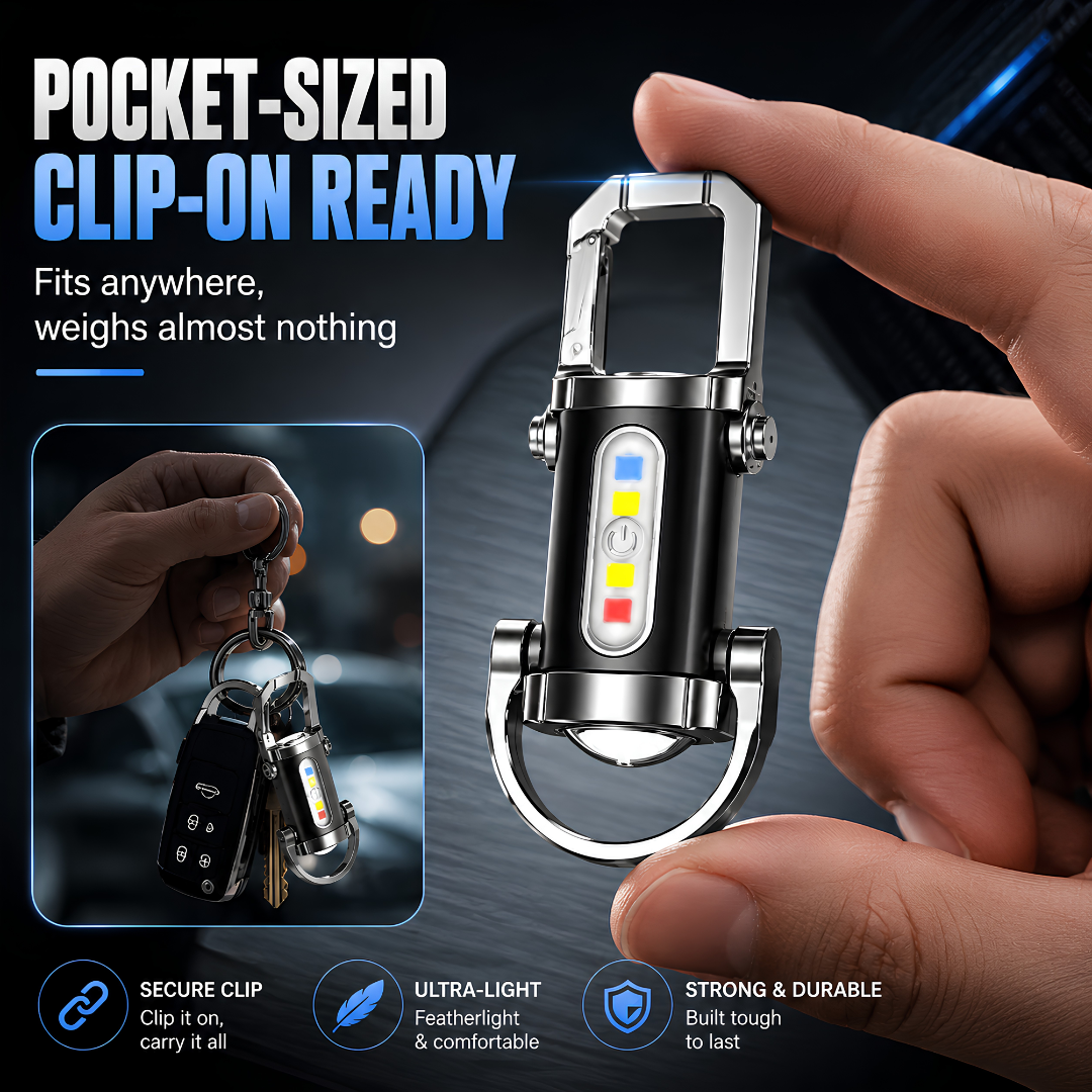 ⏰ TODAY ONLY 49% OFF 🔥 PocketBeam™ Rechargeable Keychain Flashlight