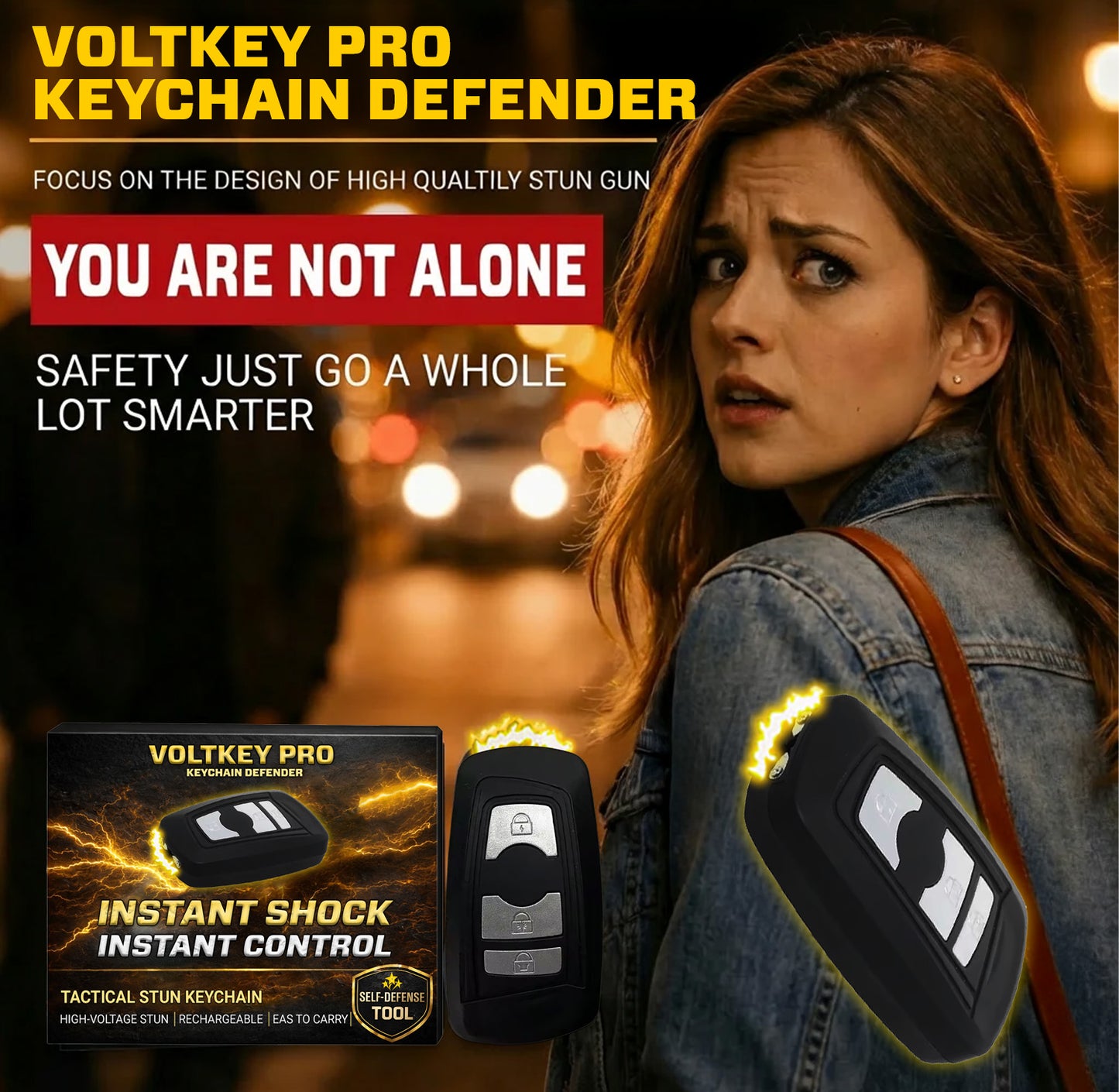 💥 2026 Hot Sale 75% OFF ️🔦 SUPTRUCK™ VoltKey Pro Stun Car Keychain ⚡