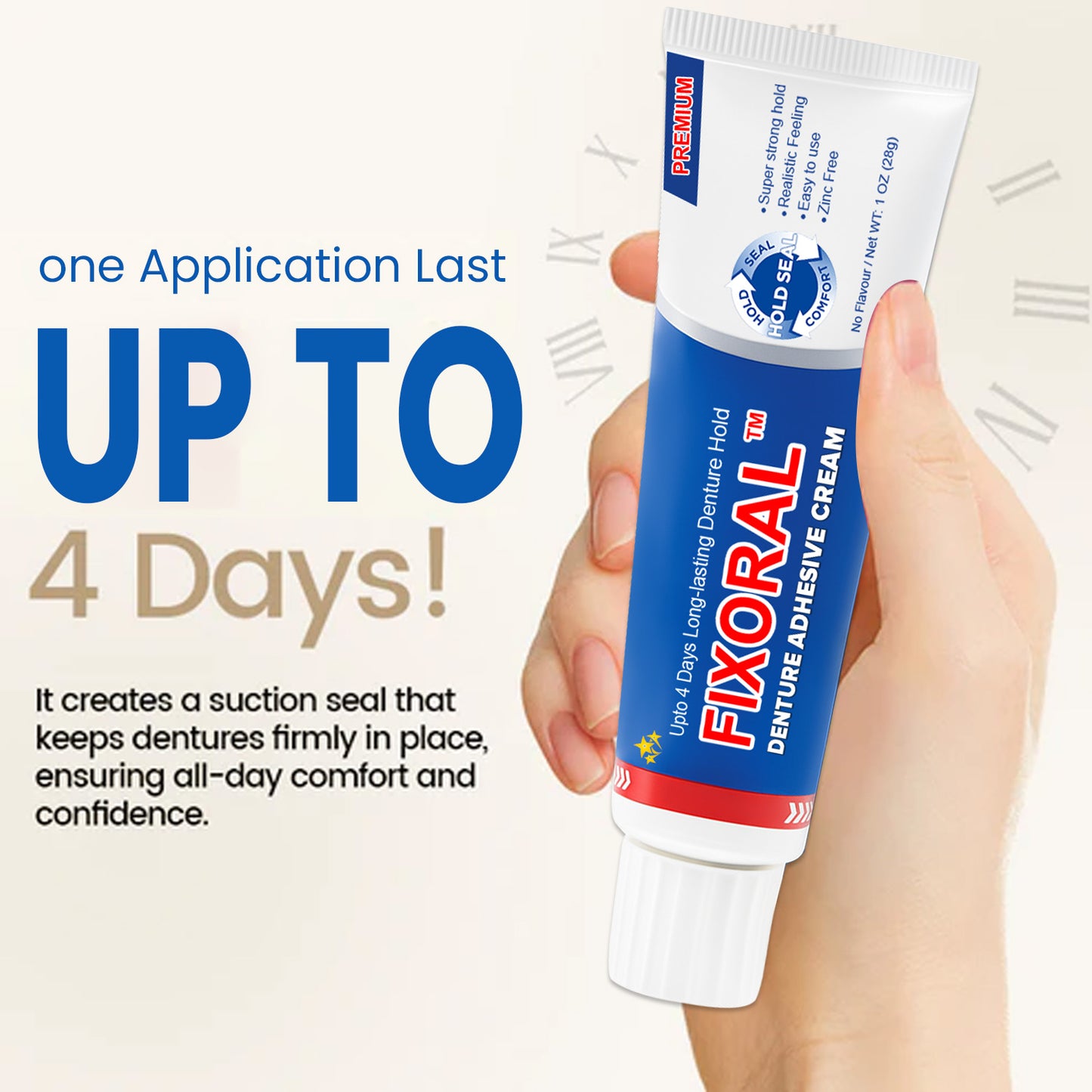 💥 Early Christmas 75% OFF ️🦷 FIXORAL™ Denture Adhesive Cream - Strong Hold Lasts 96 Hours ✨
