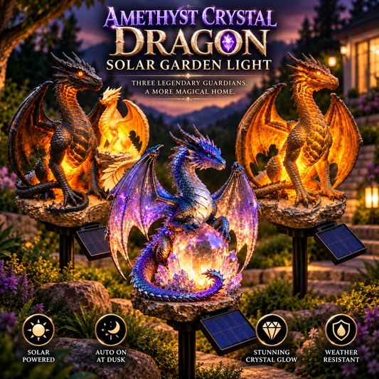 ⏰ LIMITED-TIME 49% OFF 🔥 Amethyst Crystal Dragon Solar Garden Light