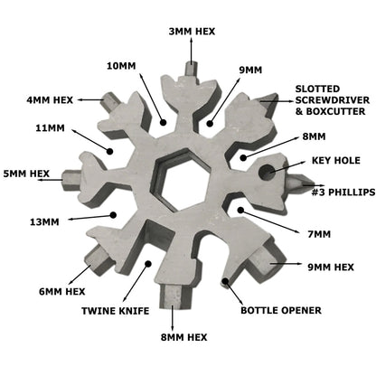 Snowflake - MultiTool 18-in-1 Stainless Steel Portable for Outdoor Adventure❄️