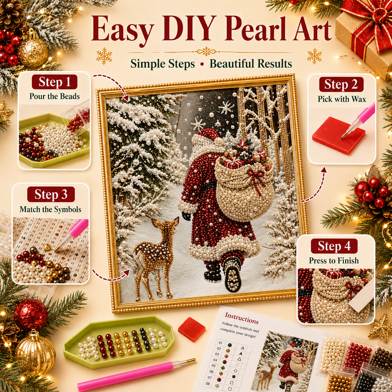 ❄️ EARLY CHRISTMAS SALE 70% OFF 🎄 10 Christmas & Nativity 3D Pearl Art DIY Kit