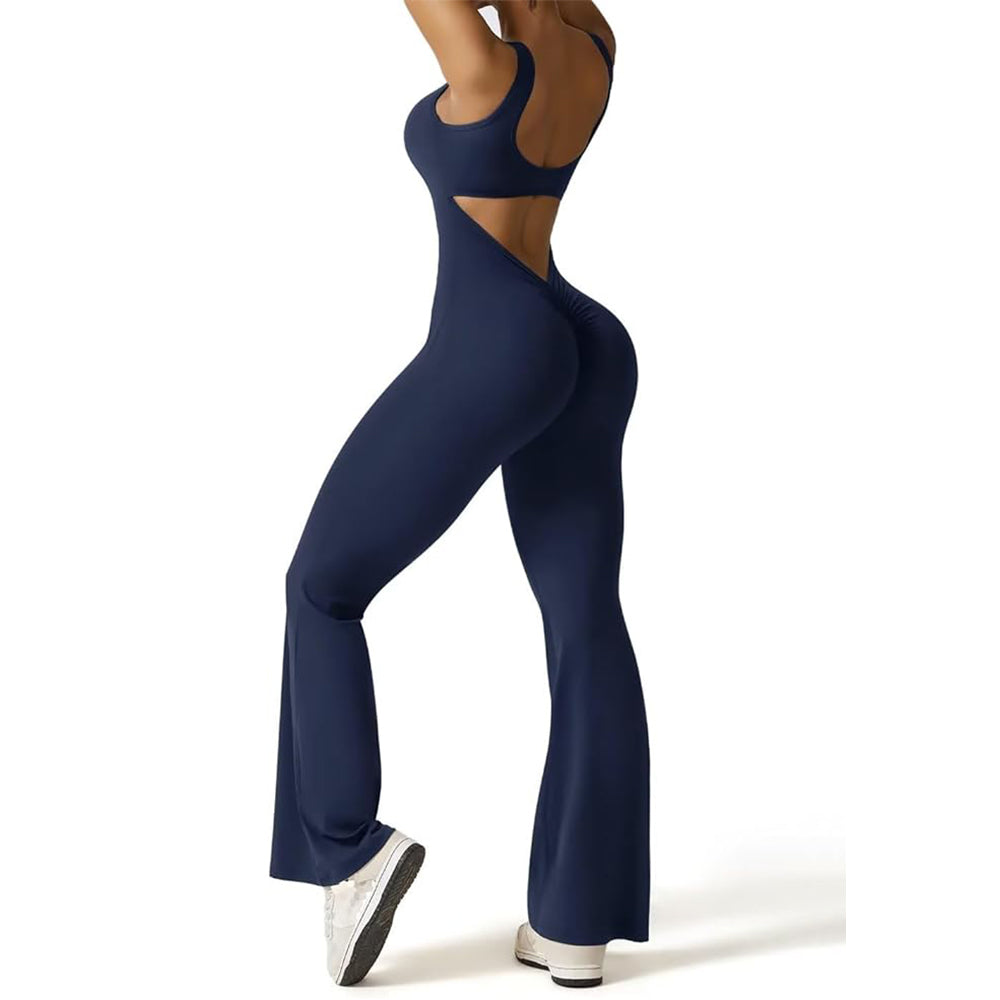 SCRUNCH BOOTY SEXY BACK BLUE RINGS JUMPSUIT