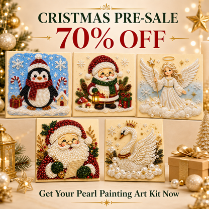🔥 XMAS PRE-SALE SPECIAL 70% OFF🔥 Holiday Pearl Magic DIY Art Kit – 5 Festive Christmas Designs, 3D Beaded Craft