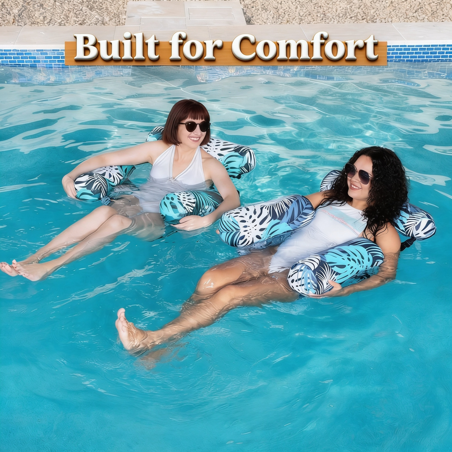 AquaChill™ - Floating Water Lounge Chair. Sink Back, Drift Away.