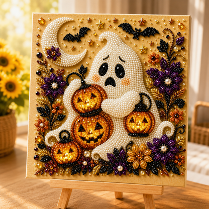 🔥Halloween Pre-Sale 70% OFF🔥 Spooky Halloween DIY Diamond Pearl Art Kit - 3D Beaded Craft & Decor