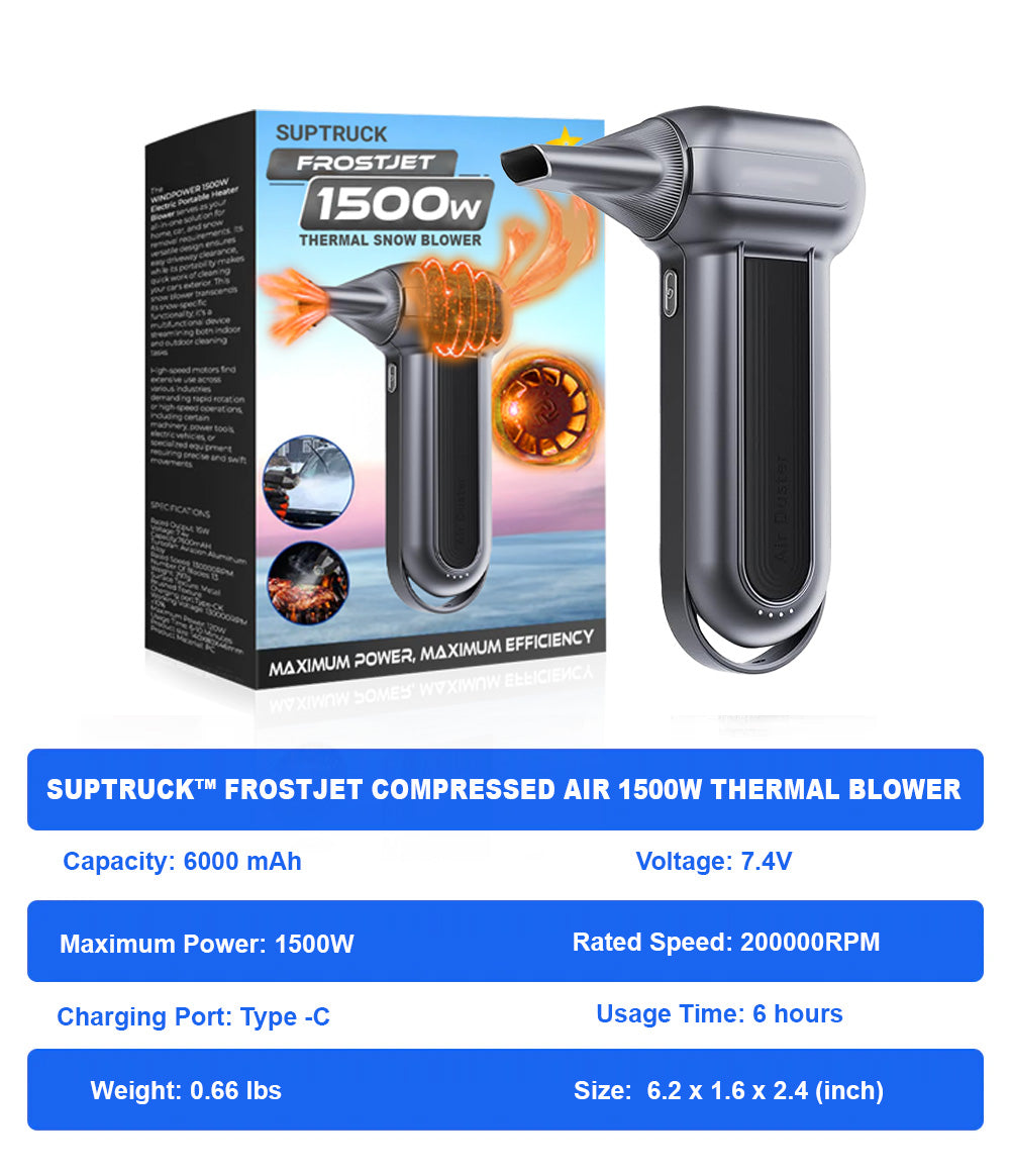 🔥 YEAR END SALE OFF 70%  ⏳ SUPTRUCK™ FROSTJET Compressed Air 1500W Thermal Blower