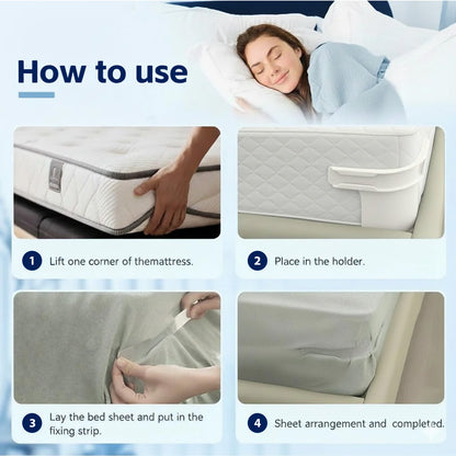 🔥 Flash Sale 70% OFF 🛏️ Alignora™ No-Slip Sheet Lock Holders (4PCs) 🔗 Stops Slipping Instantly