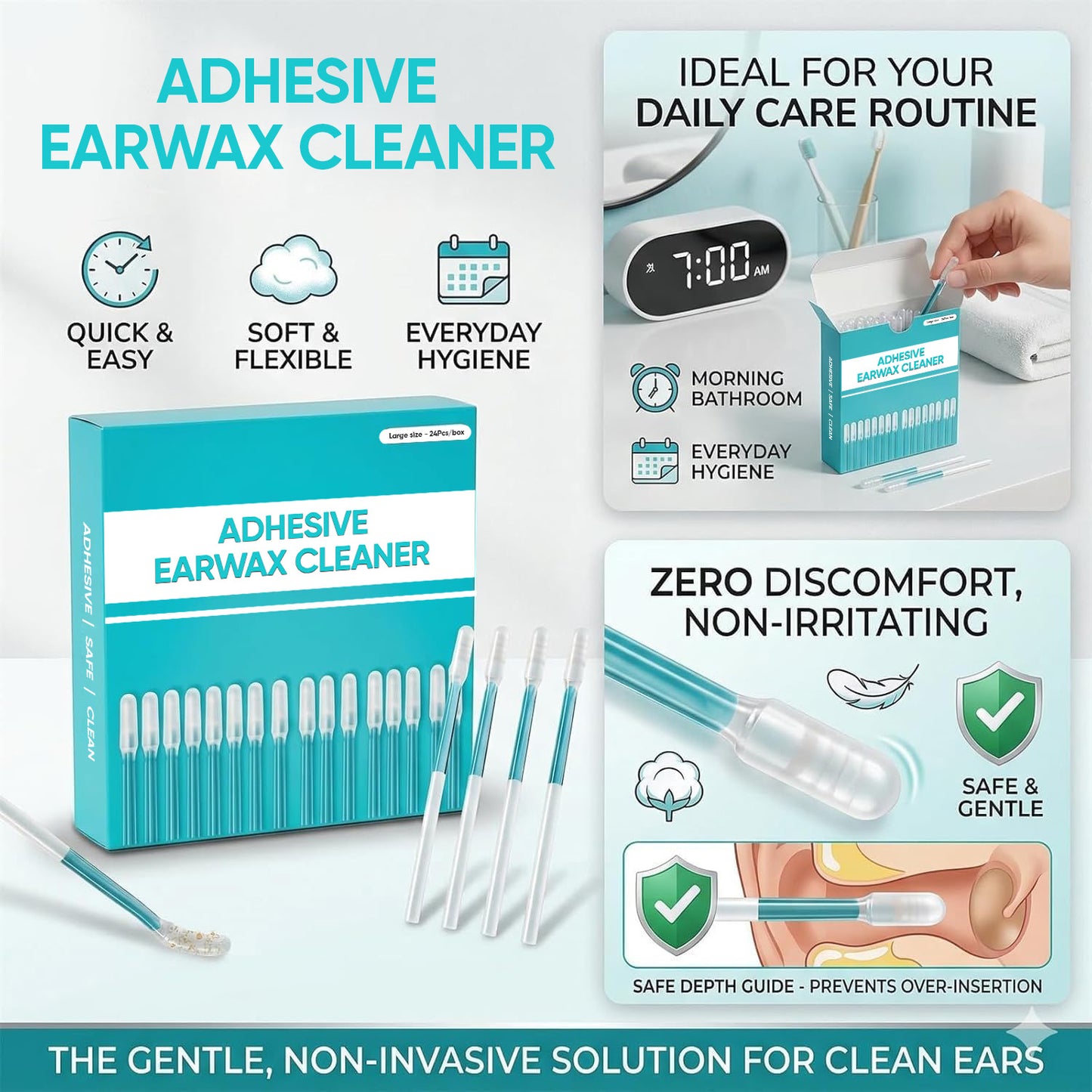 💥 2026 Sale 50% OFF ✨ Adhesive Earwax Cleaner Tool - Gentle & Visible Ear Care