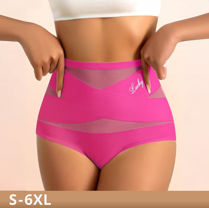 High-Waist Mesh Cooling Tummy Control Seamless Shaping Panties