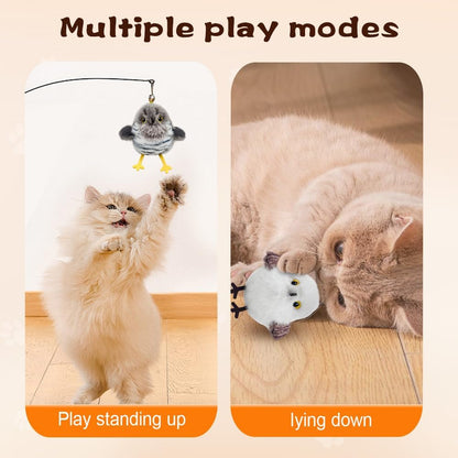 2025 Upgrade Interactive Flapping & Chirping Bird Cat Toy