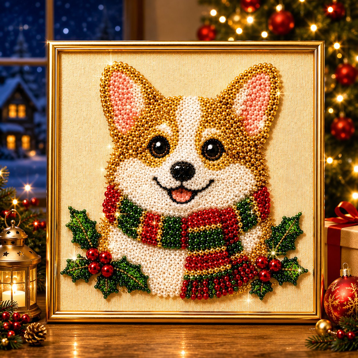 ❄️ CHRISTMAS SALE 49% OFF 🎄 5 Christmas Festive Pet 3D Pearl Diamond DIY Art Kit With Frame