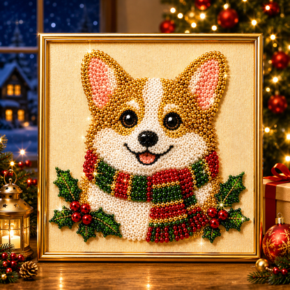 ❄️ CHRISTMAS SALE 49% OFF 🎄 5 Christmas Festive Pet 3D Pearl Diamond DIY Art Kit With Frame