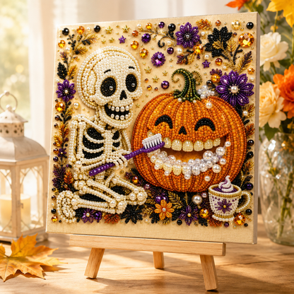 🔥Halloween Pre-Sale 70% OFF🔥 Spooky Halloween DIY Diamond Pearl Art Kit - 3D Beaded Craft & Decor