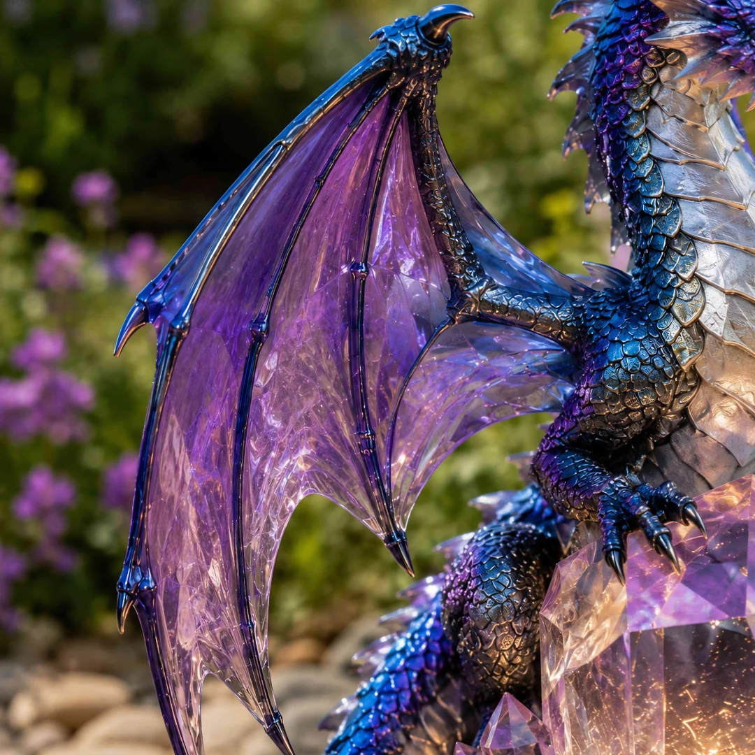 ⏰ LIMITED-TIME 49% OFF 🔥 Amethyst Crystal Dragon Solar Garden Light