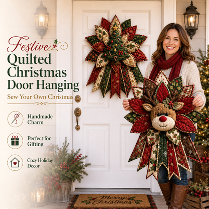 🎄 HOLIDAY 49% OFF ⛄ Festive Quilted Christmas Door Hanging DIY Sewing Kit